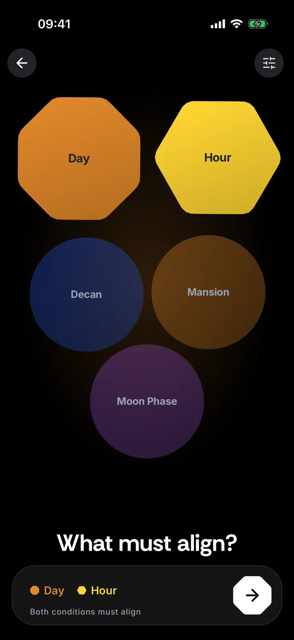 Ritual Planner: choose what must align.