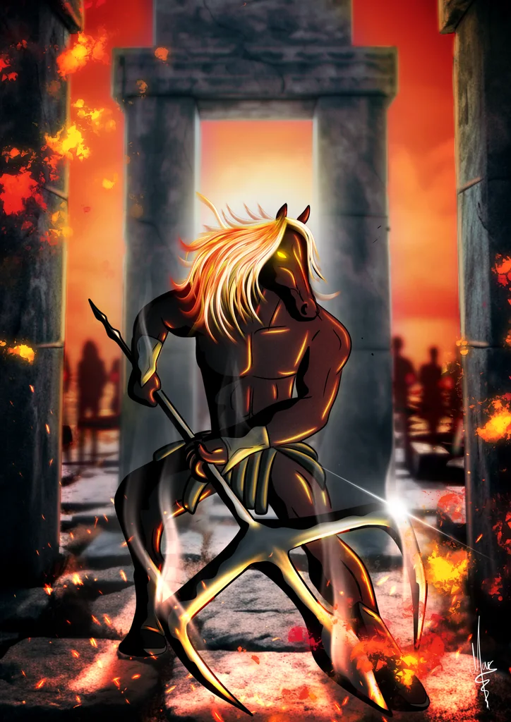 Hekate’s Guardians: Pyrhum, painting by Martin Neumann