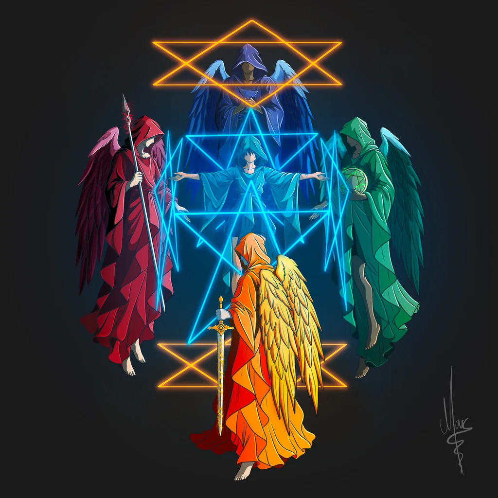 The Lesser Banishing Ritual of the Pentagram, painting by Martin Neumann